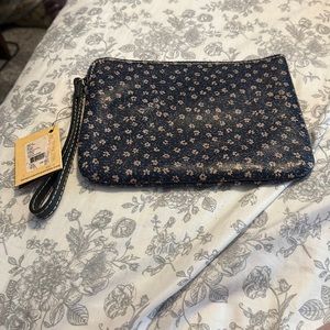Patricia Nash Denim Daisies wristlet